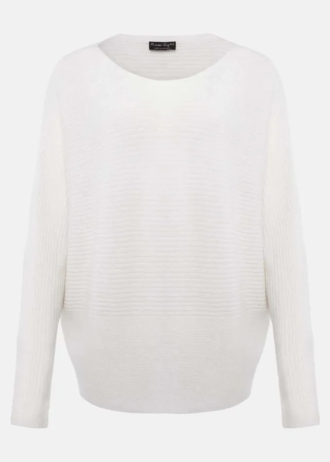 Phase Eight Knitwear Isabella Ripple Wool Cashmere Jumper Ivory 8211 Women
