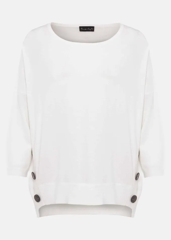Phase Eight Knitwear Linda Button Trim Knit Ivory 8211 Women