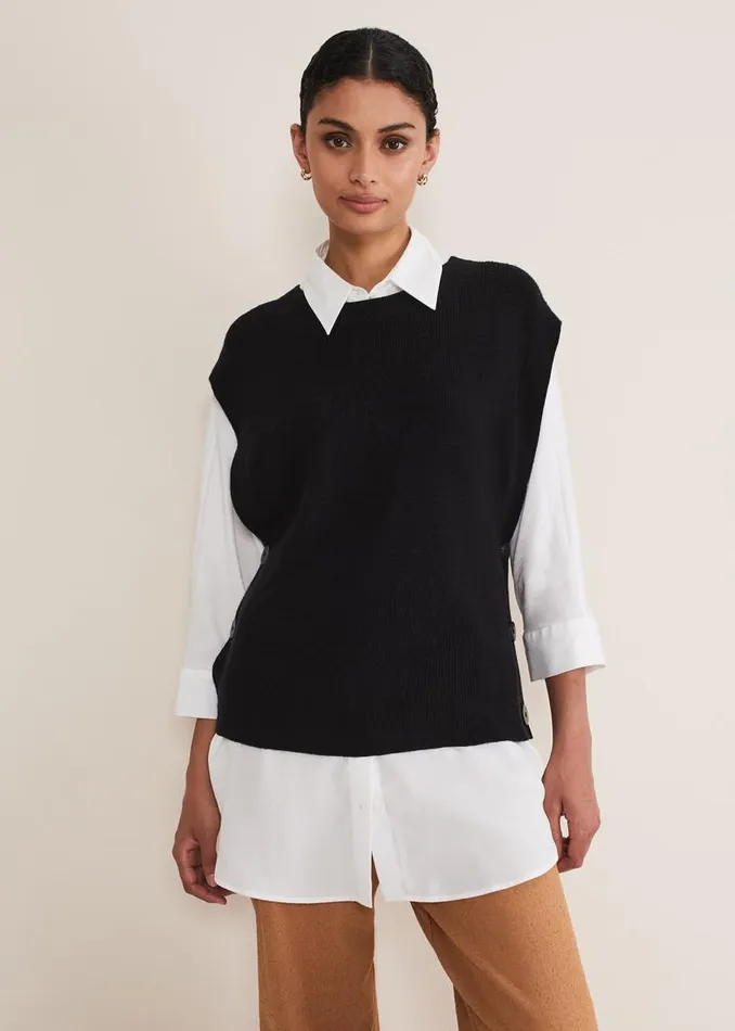 Phase Eight Knitwear Liv Knitted Tabbard Black 8211 Women