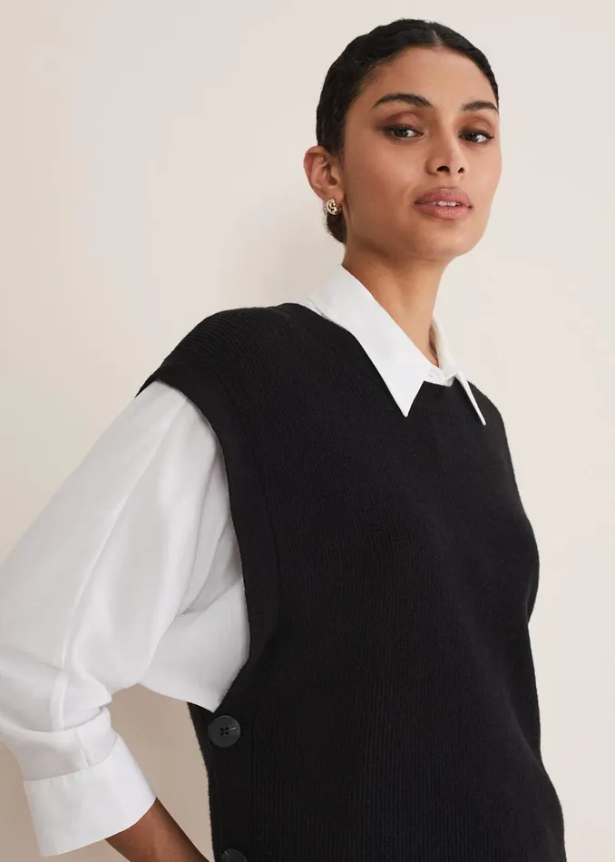 Phase Eight Knitwear Liv Knitted Tabbard Black 8211 Women