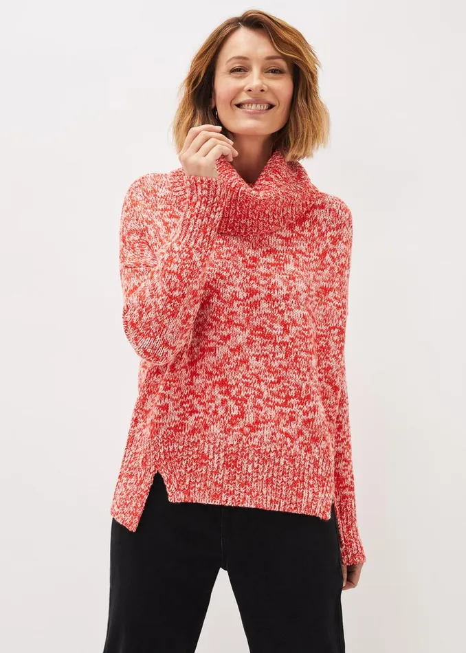 Phase Eight Knitwear Rosia Melange Chunky Knit Jumper Redmulti 8211 Women
