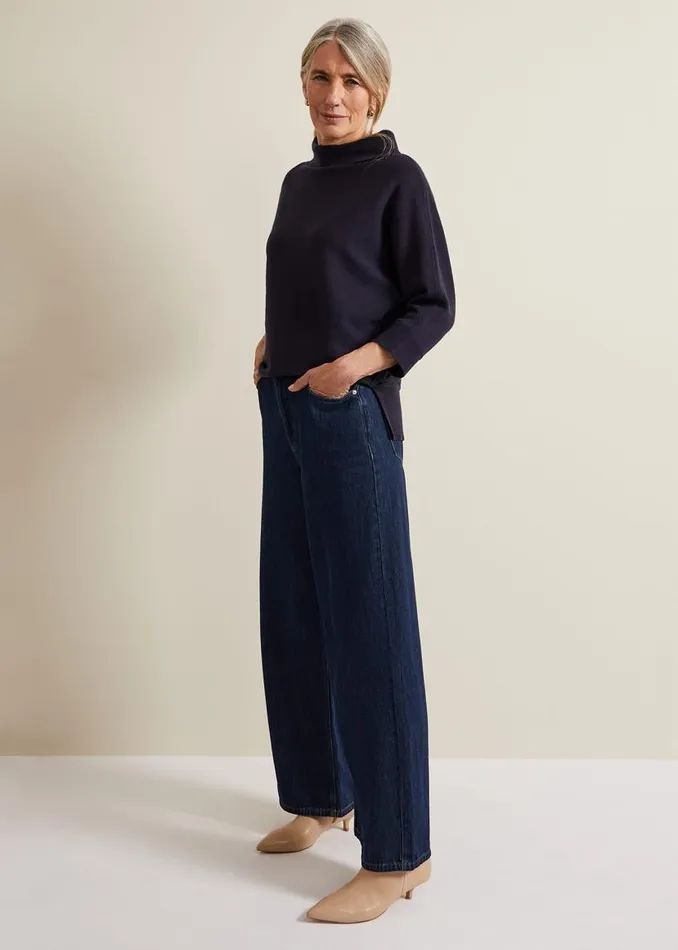 Phase Eight Knitwear Salima Funnel Neck Jumper Navy 8211 Women