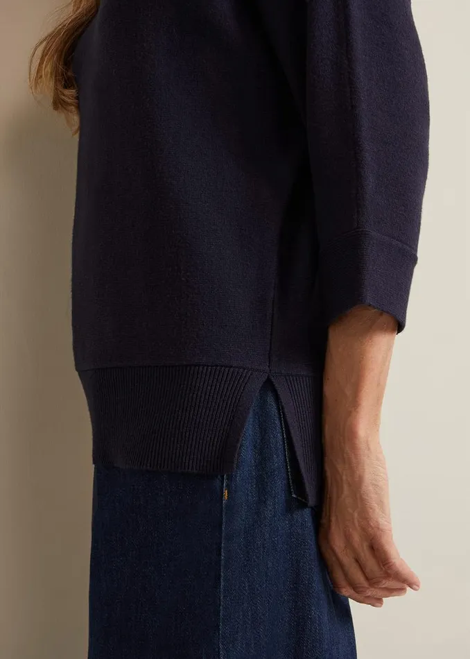Phase Eight Knitwear Salima Funnel Neck Jumper Navy 8211 Women