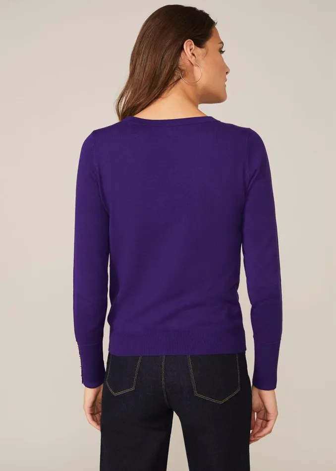 Phase Eight Knitwear Scarlett Stud Knit Top Purple 8211 Women