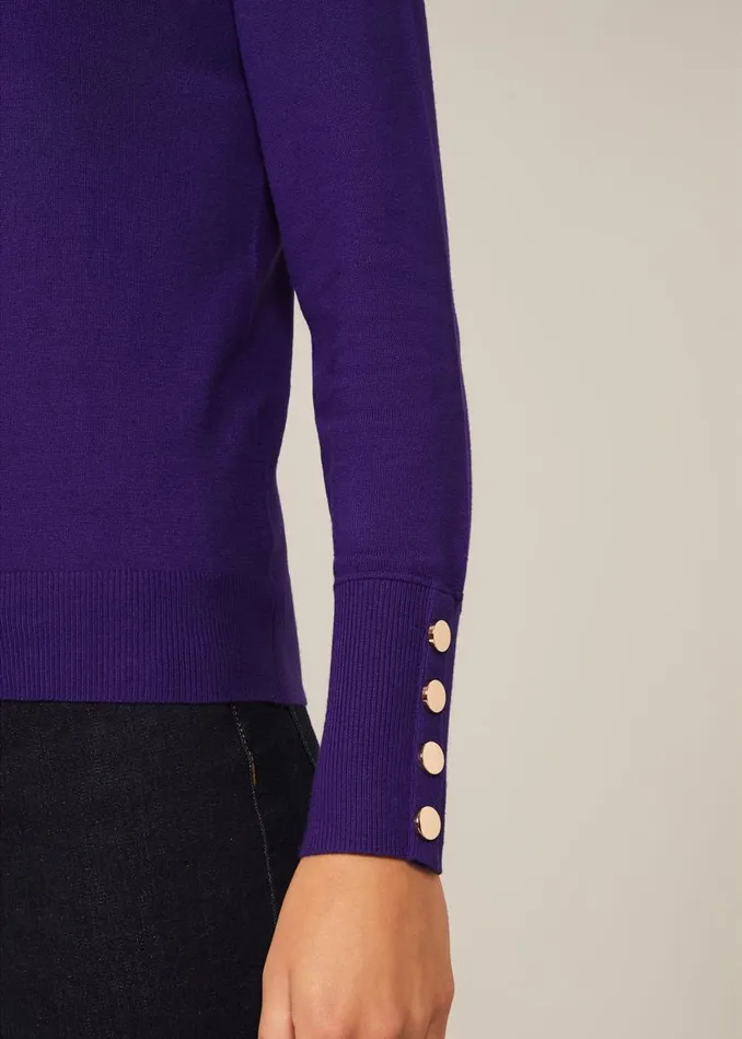 Phase Eight Knitwear Scarlett Stud Knit Top Purple 8211 Women
