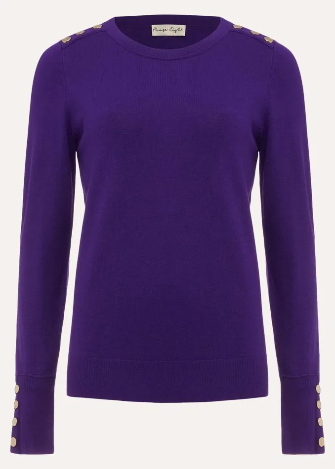 Phase Eight Knitwear Scarlett Stud Knit Top Purple 8211 Women