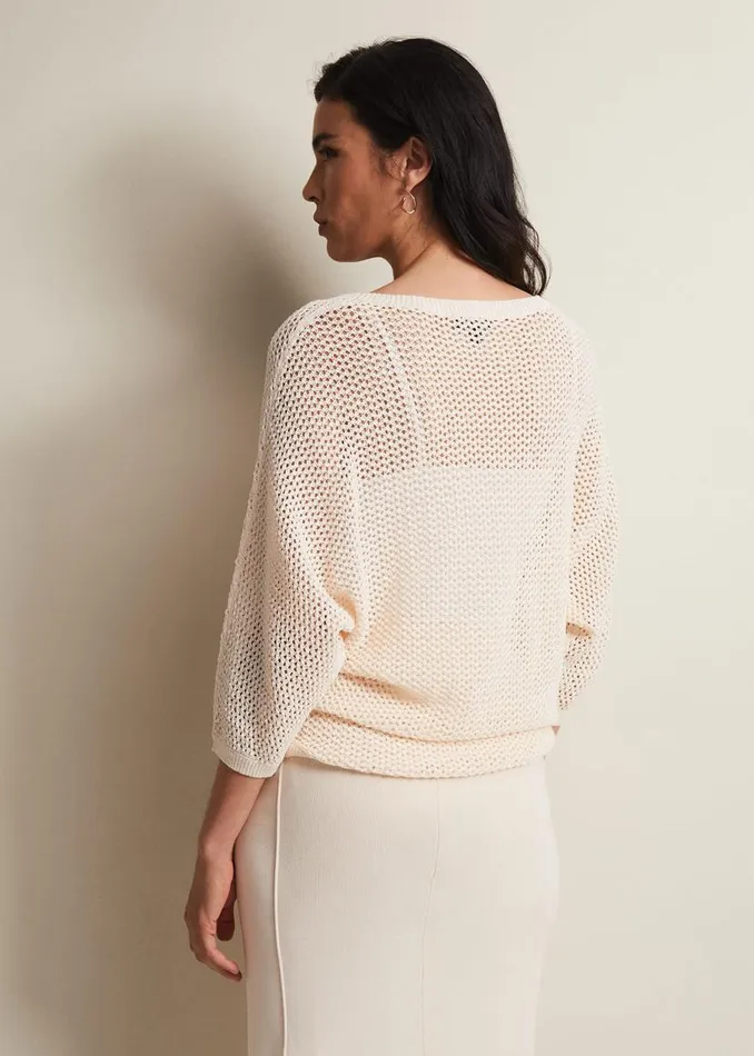 Phase Eight Knitwear Tanah Textured Tape Knit Neutral 8211 Women