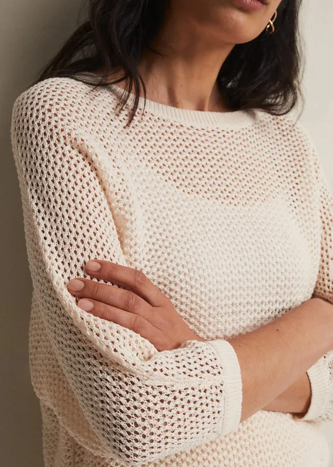 Phase Eight Knitwear Tanah Textured Tape Knit Neutral 8211 Women