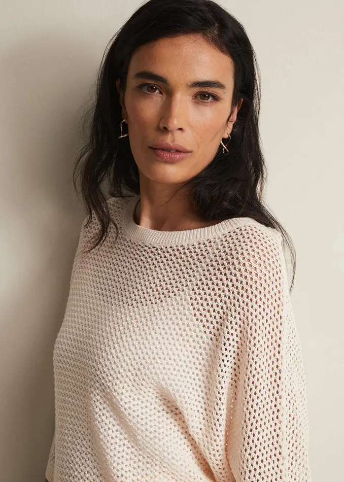 Phase Eight Knitwear Tanah Textured Tape Knit Neutral 8211 Women