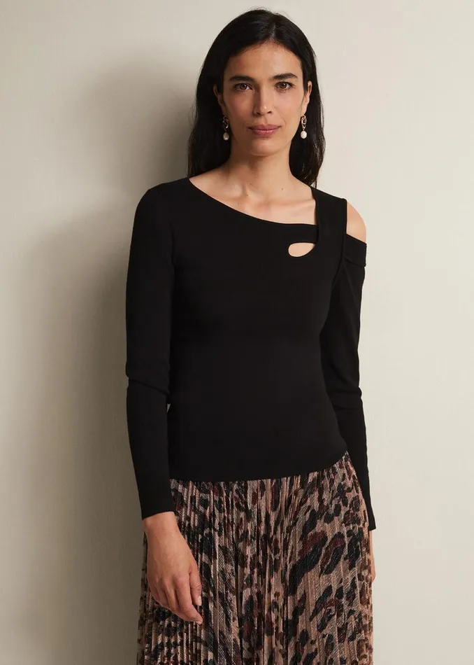 Phase Eight Knitwear Wren Black Cut Out Knitted Top Black 8211 Women
