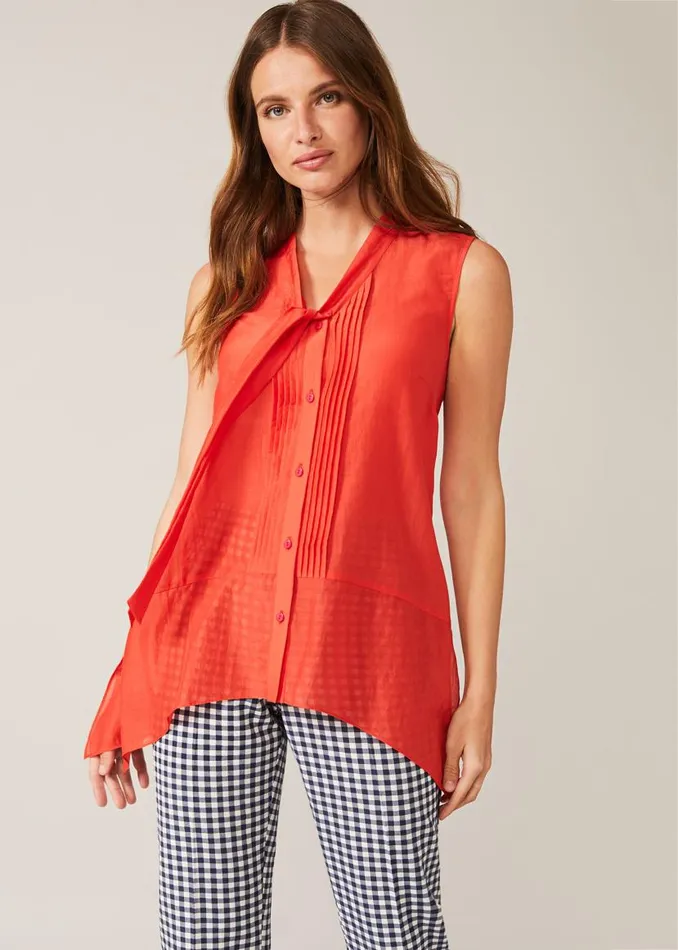 Phase Eight Knitwear Ysanne Silk Blend Blouse Cucumber Rose 8211 Women
