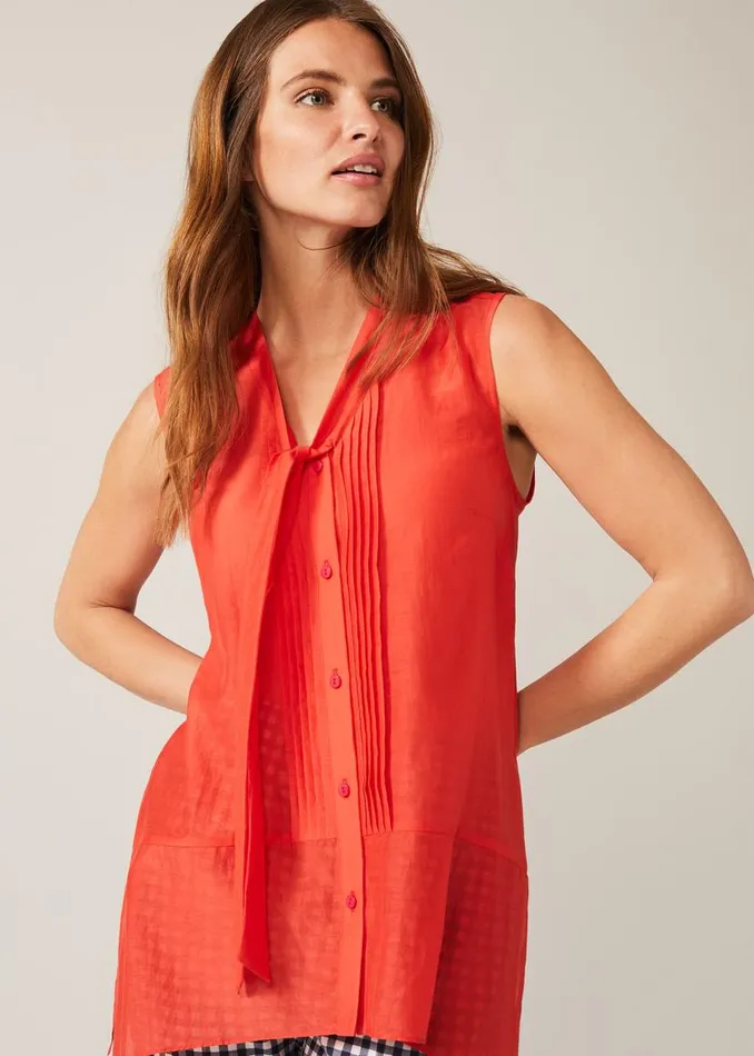 Phase Eight Knitwear Ysanne Silk Blend Blouse Cucumber Rose 8211 Women