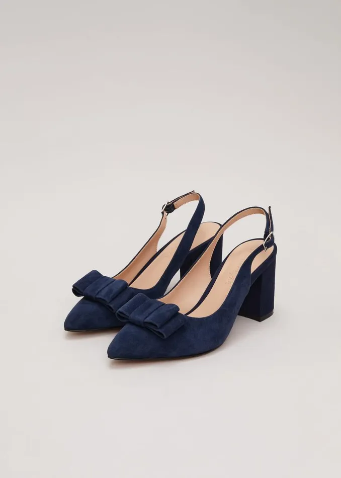 Phase Eight Occasion Shoes Bow Front Slingback Block Heel Shoes Navy 8211 Women Phase Eight Occasion Shoes Bow Front Slingback Block Heel Shoes Navy 8211 Women