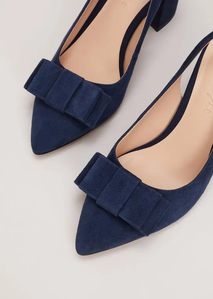 Phase Eight Occasion Shoes Bow Front Slingback Block Heel Shoes Navy 8211 Women Phase Eight Occasion Shoes Bow Front Slingback Block Heel Shoes Navy 8211 Women