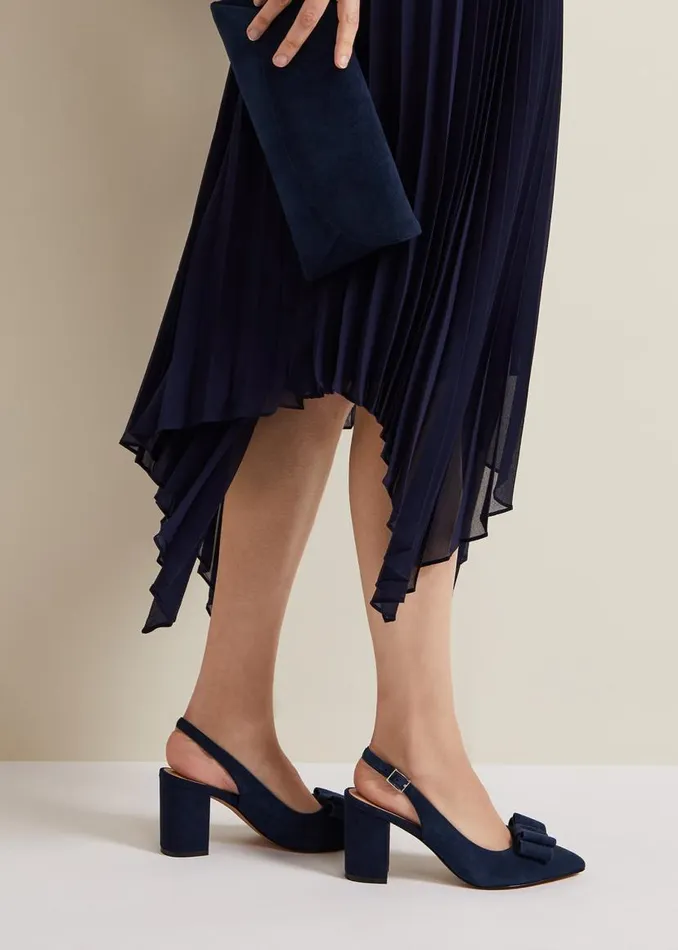 Phase Eight Occasion Shoes Bow Front Slingback Block Heel Shoes Navy 8211 Women Phase Eight Occasion Shoes Bow Front Slingback Block Heel Shoes Navy 8211 Women
