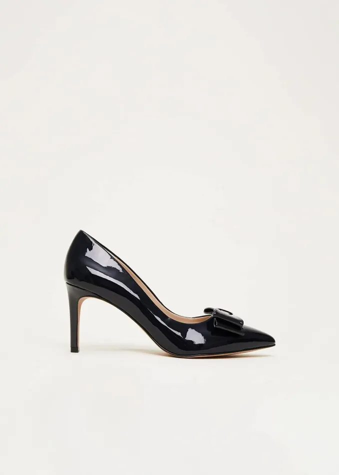 Phase Eight Occasion Shoes Patent Bow Court Shoe Navy 8211 Women