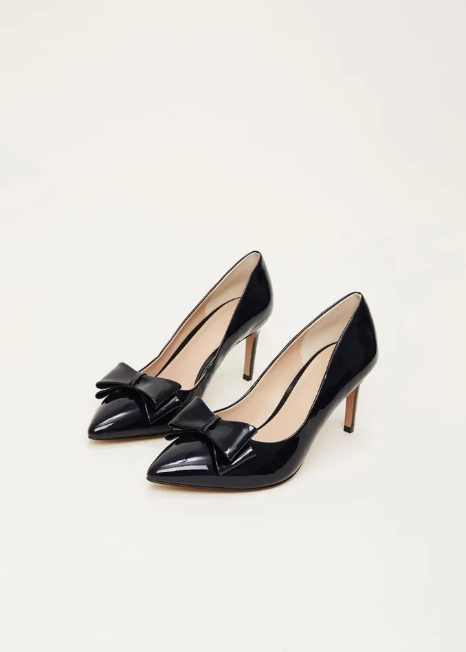 Phase Eight Occasion Shoes Patent Bow Court Shoe Navy 8211 Women