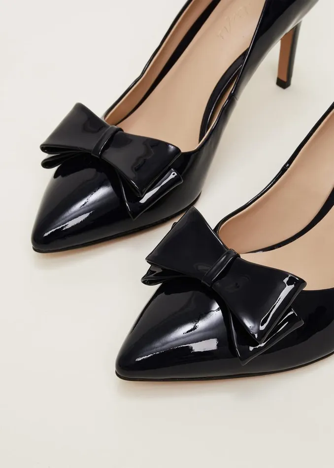 Phase Eight Occasion Shoes Patent Bow Court Shoe Navy 8211 Women