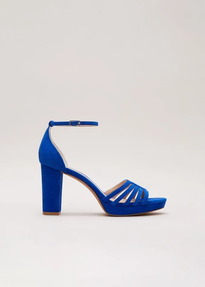 Phase Eight Occasion Shoes Strappy Platform Heel Cobalt 8211 Women