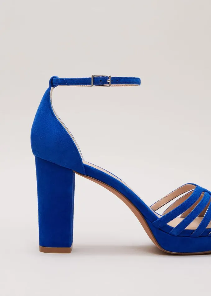 Phase Eight Occasion Shoes Strappy Platform Heel Cobalt 8211 Women