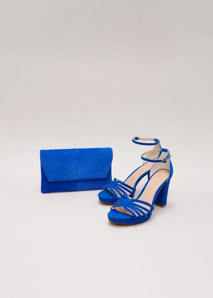 Phase Eight Occasion Shoes Strappy Platform Heel Cobalt 8211 Women