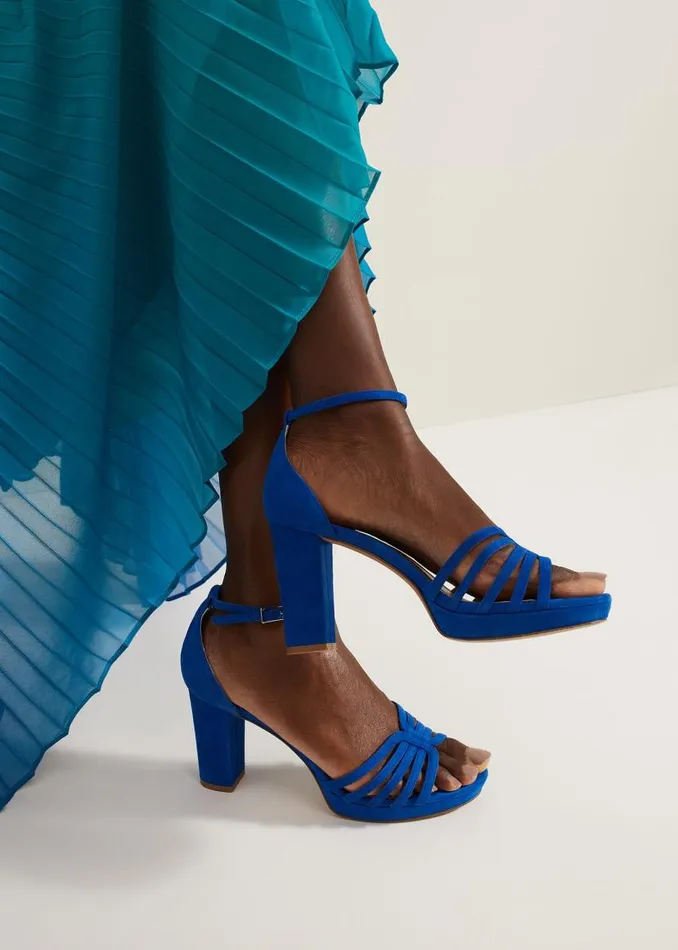 Phase Eight Occasion Shoes Strappy Platform Heel Cobalt 8211 Women