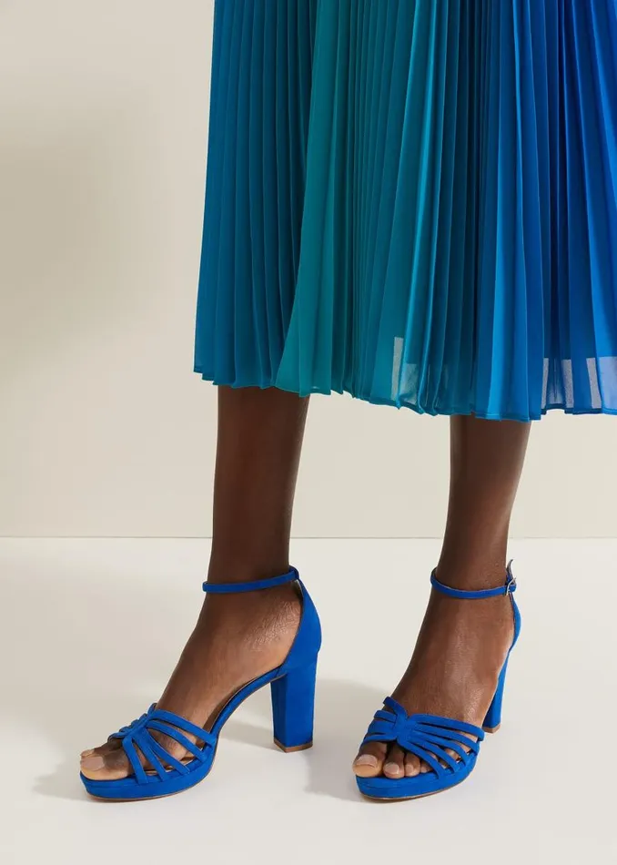 Phase Eight Occasion Shoes Strappy Platform Heel Cobalt 8211 Women