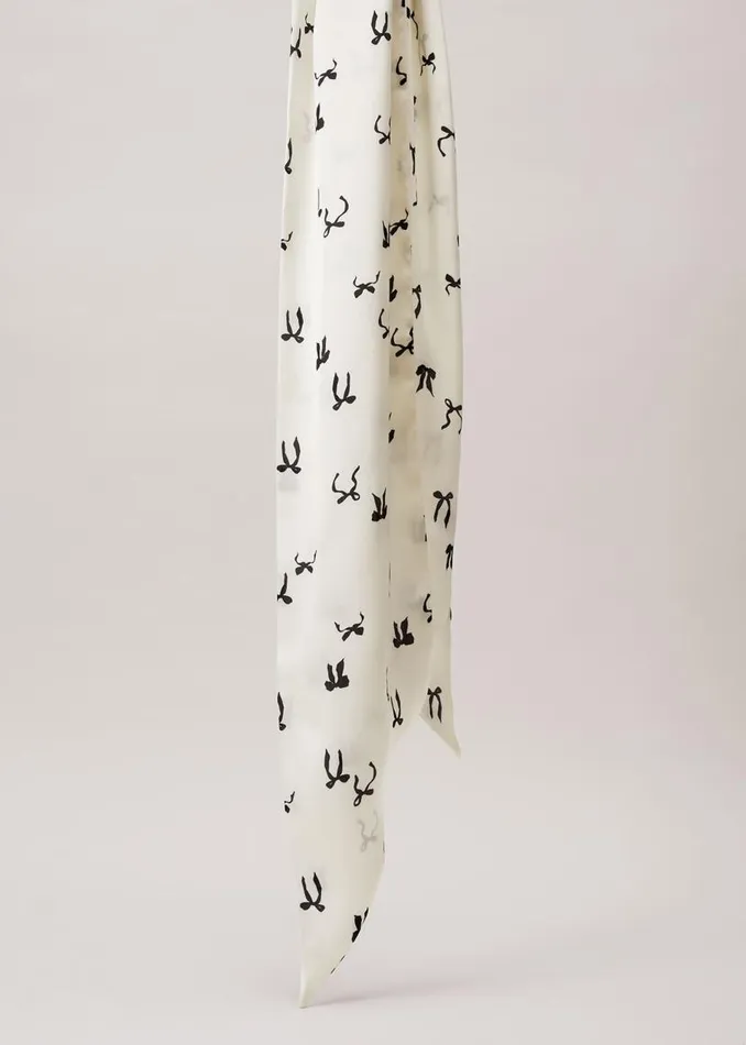 Phase Eight Scarves Bow Print Skinny Scarf Blackivory 8211 Women