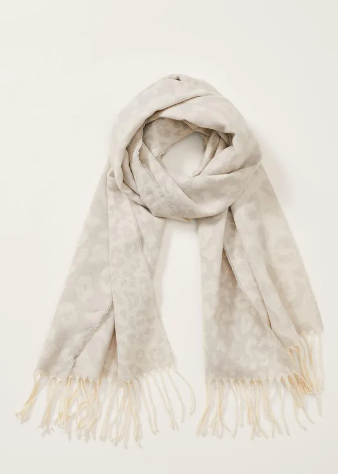 Phase Eight Scarves Mimi Leopard Scarf Greyivory 8211 Women