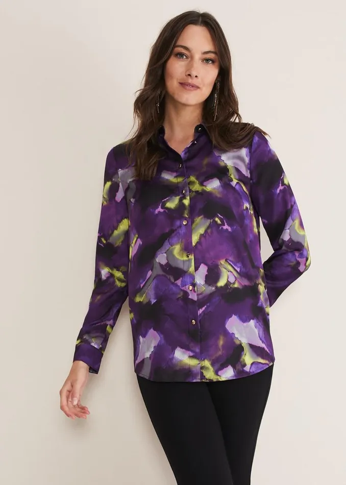 Phase Eight Shirts and Blouses Adelita Abstract Print Satin Shirt Multicoloured 8211 Women Phase Eight Shirts and Blouses Adelita Abstract Print Satin Shirt Multicoloured 8211 Women