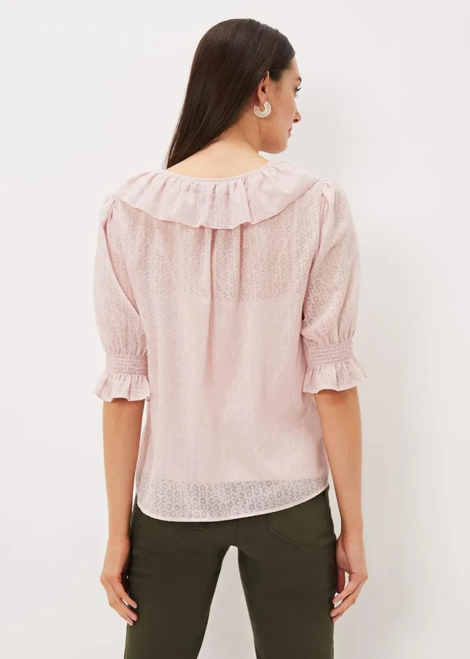 Phase Eight Shirts and Blouses Chiarra Ruffle Collar Blouse Pink 8211 Women