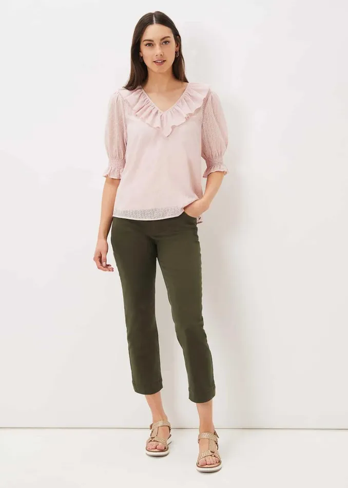Phase Eight Shirts and Blouses Chiarra Ruffle Collar Blouse Pink 8211 Women