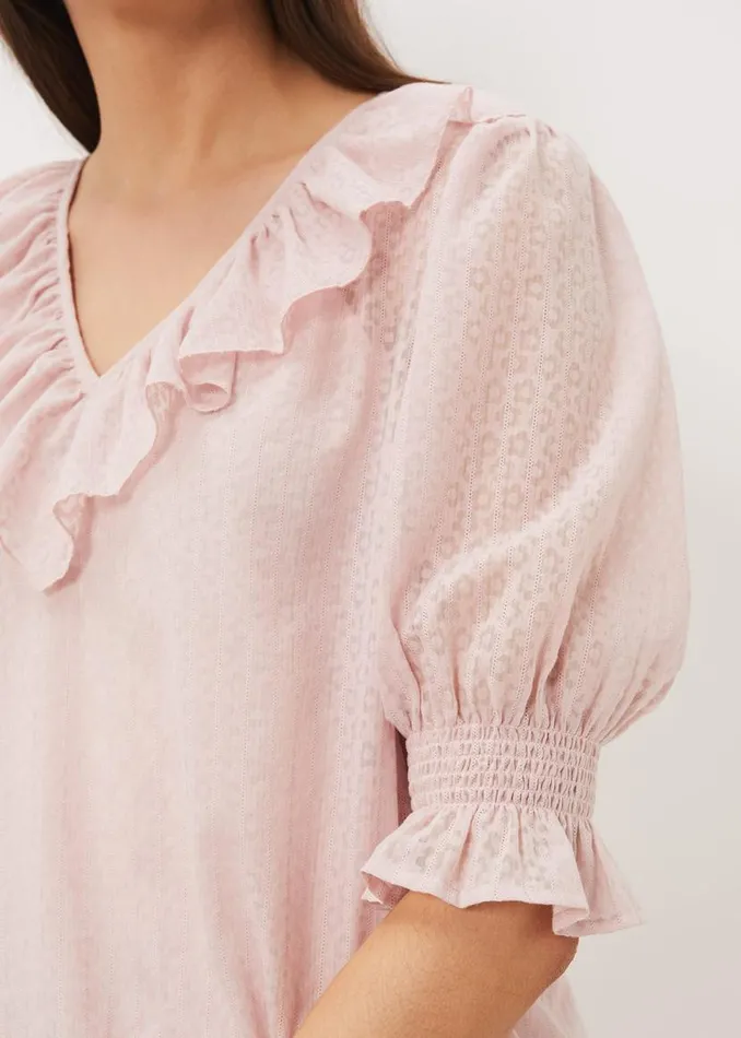 Phase Eight Shirts and Blouses Chiarra Ruffle Collar Blouse Pink 8211 Women