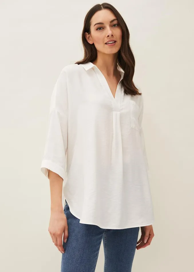 Phase Eight Shirts and Blouses Cynthia Longline Shirt Ivory 8211 Women