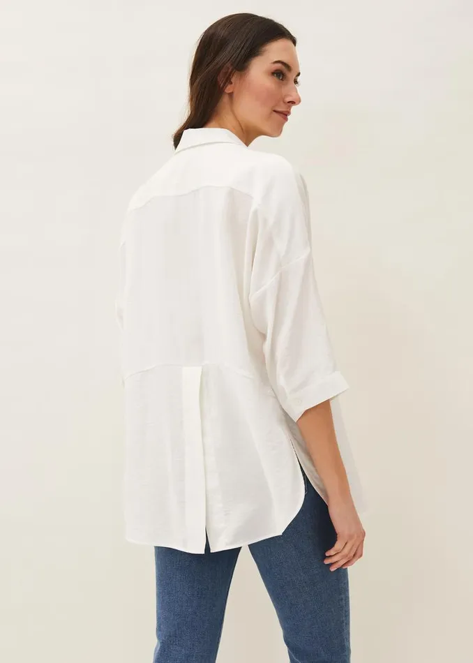 Phase Eight Shirts and Blouses Cynthia Longline Shirt Ivory 8211 Women