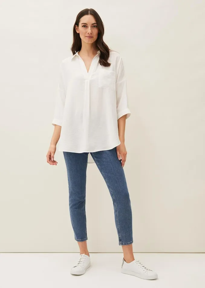 Phase Eight Shirts and Blouses Cynthia Longline Shirt Ivory 8211 Women