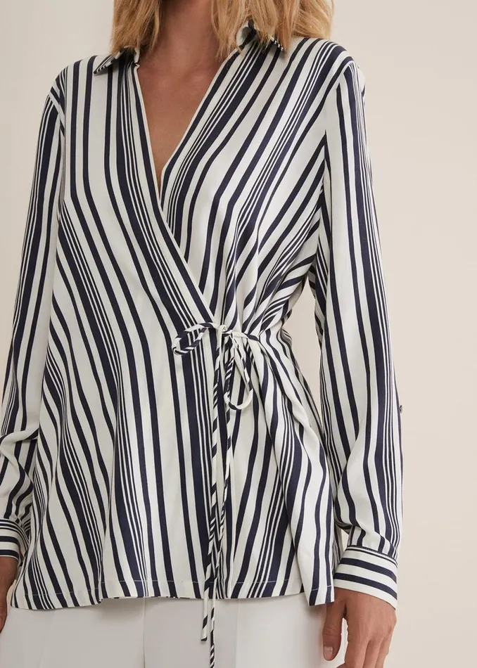 Phase Eight Shirts and Blouses Dalila Striped Wrap Blouse Carbonivory 8211 Women Phase Eight Shirts and Blouses Dalila Striped Wrap Blouse Carbonivory 8211 Women