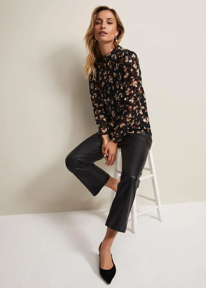 Phase Eight Shirts and Blouses Jacey Leopard Spot Blouse Blackmulti 8211 Women Phase Eight Shirts and Blouses Jacey Leopard Spot Blouse Blackmulti 8211 Women