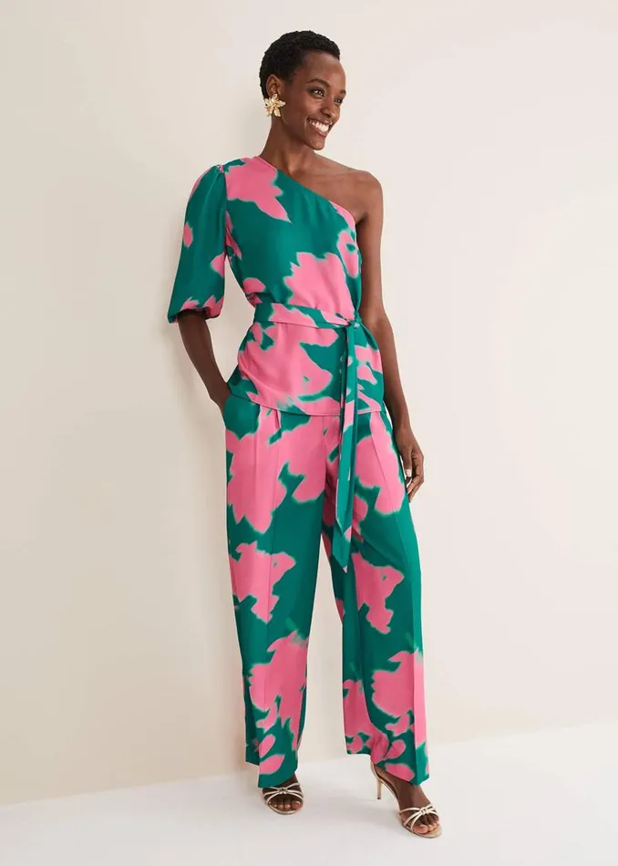 Phase Eight Shirts and Blouses Madison One Shoulder CoOrd Blouse Greenpink 8211 Women Phase Eight Shirts and Blouses Madison One Shoulder CoOrd Blouse Greenpink 8211 Women