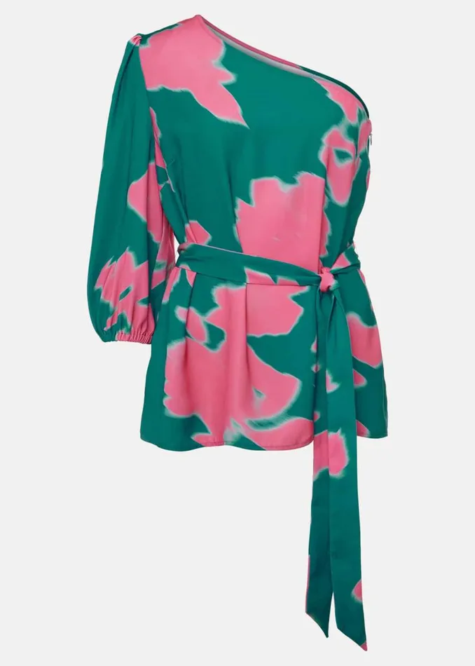 Phase Eight Shirts and Blouses Madison One Shoulder CoOrd Blouse Greenpink 8211 Women Phase Eight Shirts and Blouses Madison One Shoulder CoOrd Blouse Greenpink 8211 Women