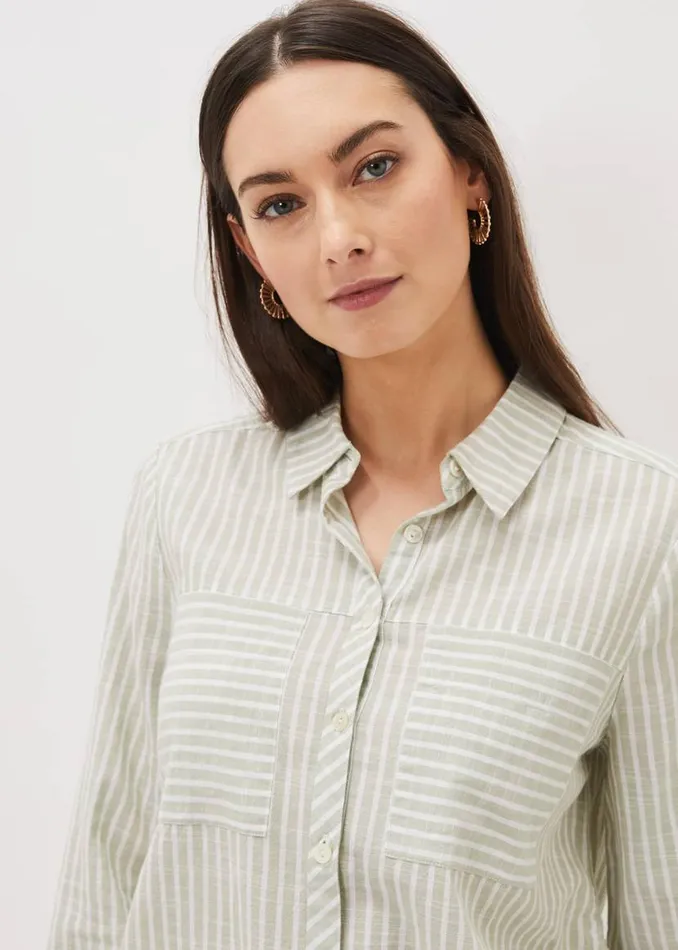 Phase Eight Shirts and Blouses Oliva Ruched Side Stripe Shirt Sage 8211 Women Phase Eight Shirts and Blouses Oliva Ruched Side Stripe Shirt Sage 8211 Women