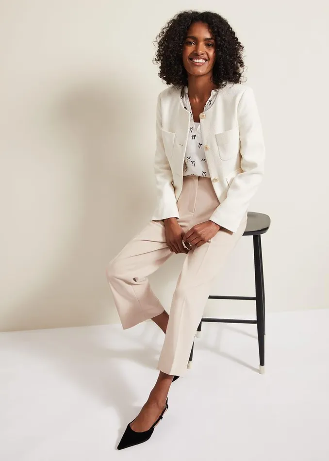 Phase Eight Shirts and Blouses Taytum Bow Print Blouse Ivory 8211 Women