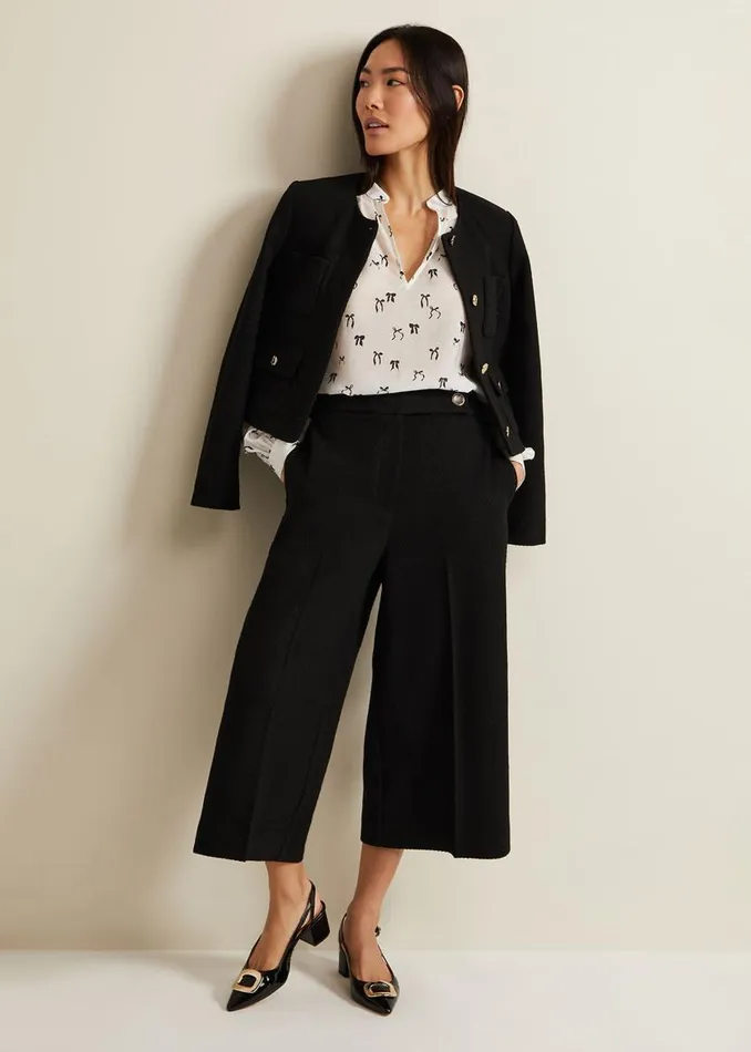 Phase Eight Shirts and Blouses Taytum Bow Print Blouse Ivory 8211 Women