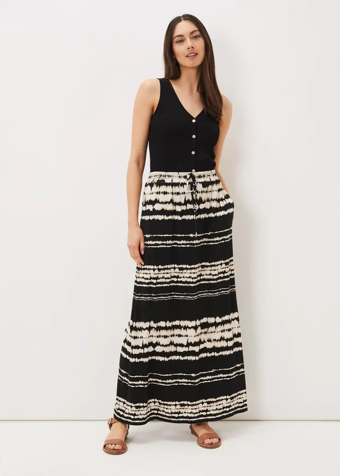 Phase Eight Skirts Ce Ce Tie Dye Jersey Maxi Skirt Black 8211 Women
