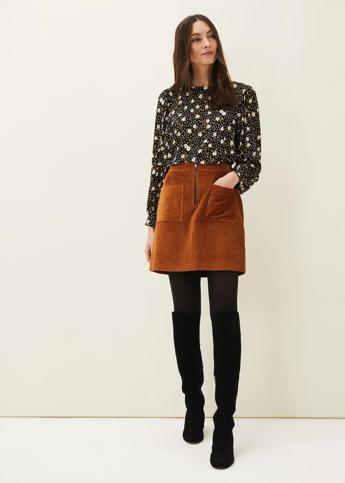 Phase Eight Skirts Kennedy Corduroy Mini Skirt Ochre 8211 Women