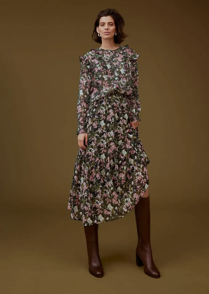 Phase Eight Skirts Zowena Floral Tiered Midi Skirt Multicoloured 8211 Women