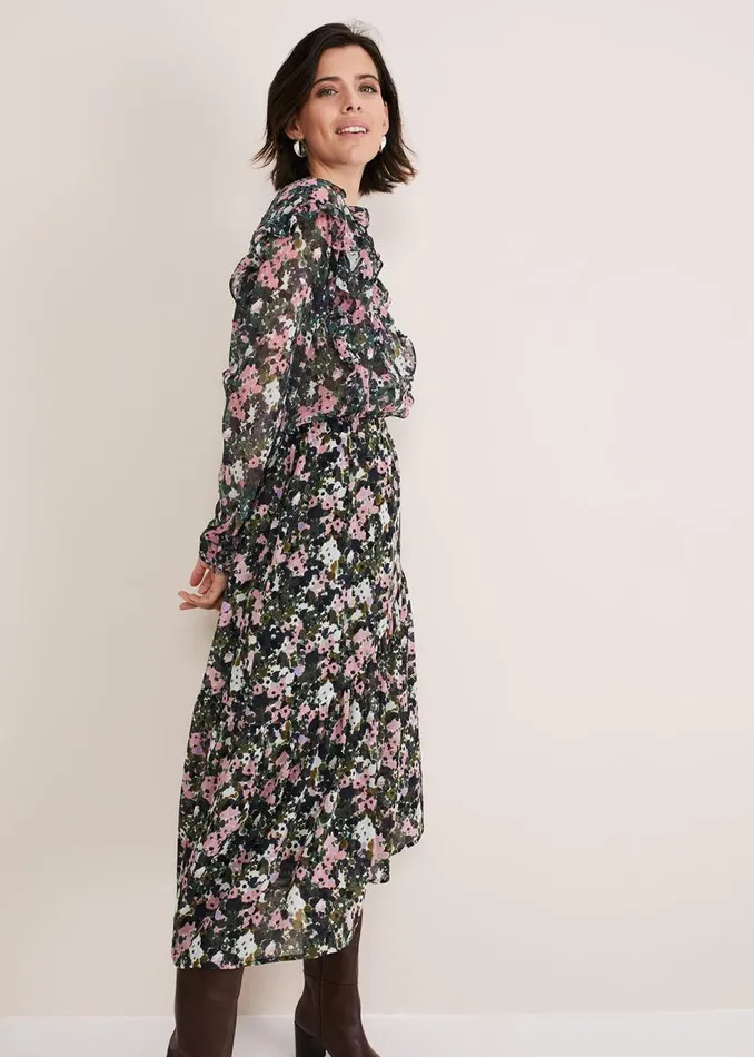 Phase Eight Skirts Zowena Floral Tiered Midi Skirt Multicoloured 8211 Women
