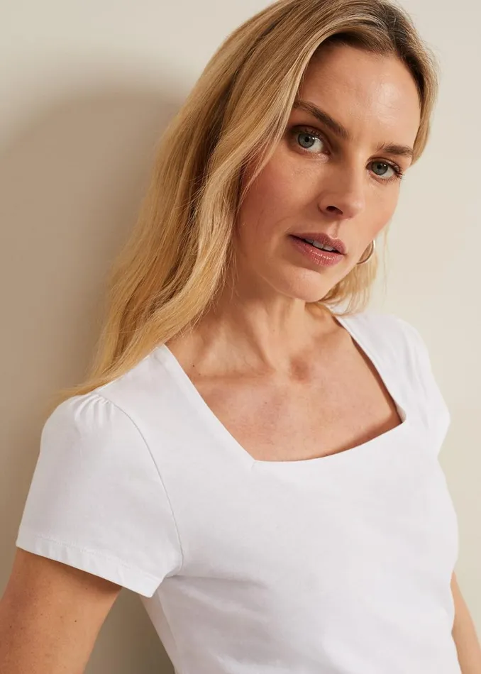 Phase Eight Tops and TShirts Bella Square Neck Top White 8211 Women