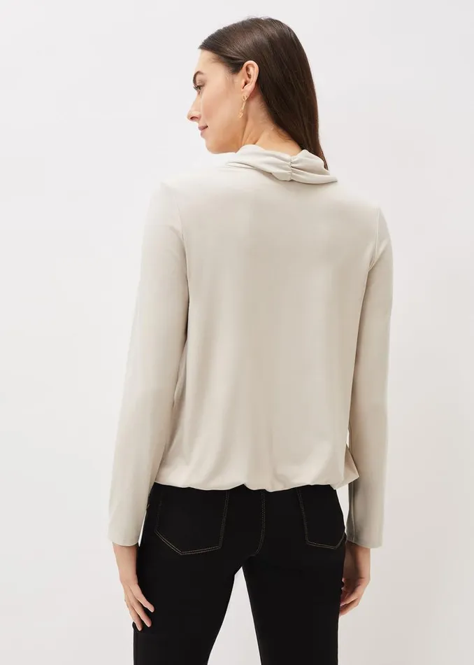 Phase Eight Tops and TShirts Elia Cowl Neck Blouson Top Stone 8211 Women