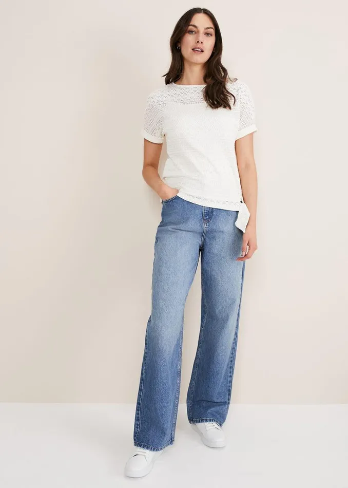 Phase Eight Tops and TShirts Emmlyn Lace Textured Top Ivory 8211 Women
